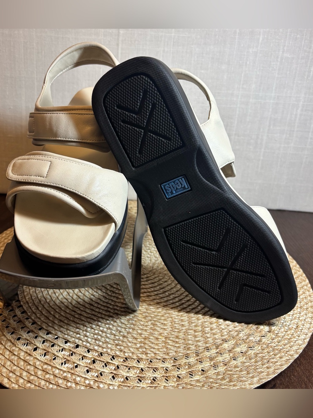 Keds Women’s cream leather multi-strap sandals adjustable closures Sz 8.5 - Picture 4 of 12